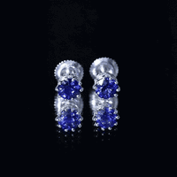 1.9 Carat Blue Sapphire Solitaire Vintage Earrings for Women