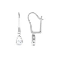 1/2 CT Genuine Diamond Teardrop Hoop Earrings
