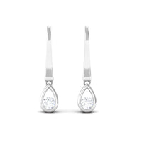 1/2 CT Genuine Diamond Teardrop Hoop Earrings