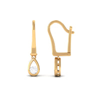 1/2 CT Genuine Diamond Teardrop Hoop Earrings