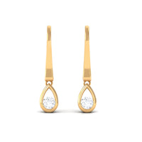 1/2 CT Genuine Diamond Teardrop Hoop Earrings