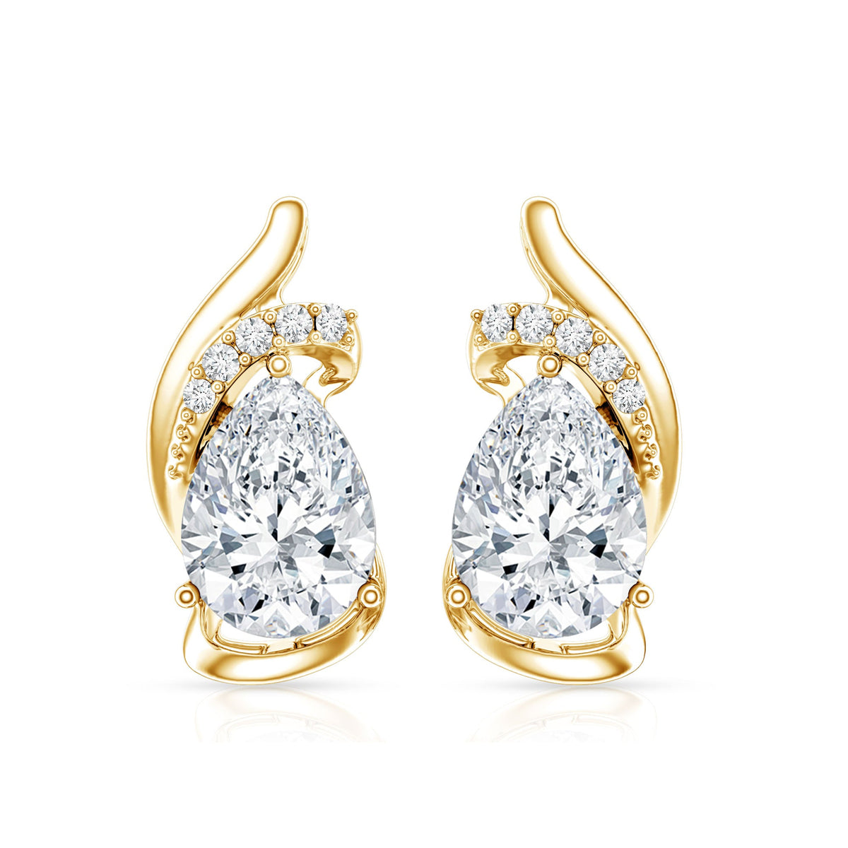 5X7 MM Certified Lab Grown Diamond Teardrop Stud Earrings