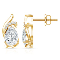 5X7 MM Certified Lab Grown Diamond Teardrop Stud Earrings