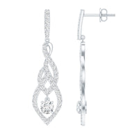 Lab Grown Diamond Long Statement Earrings
