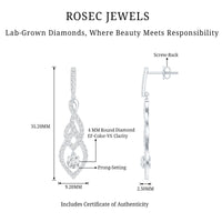 Lab Grown Diamond Long Statement Earrings