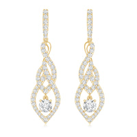 Lab Grown Diamond Long Statement Earrings