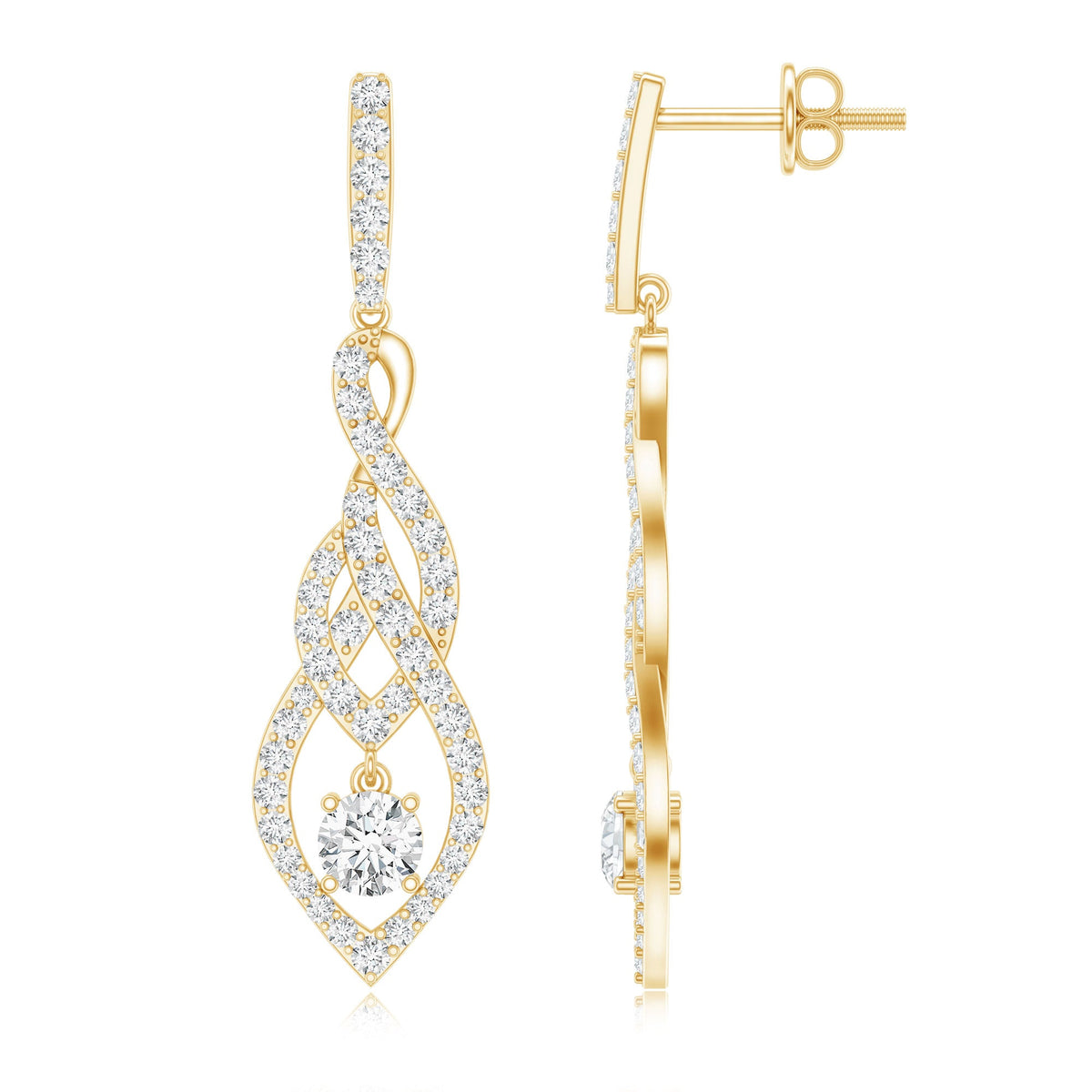 Lab Grown Diamond Long Statement Earrings