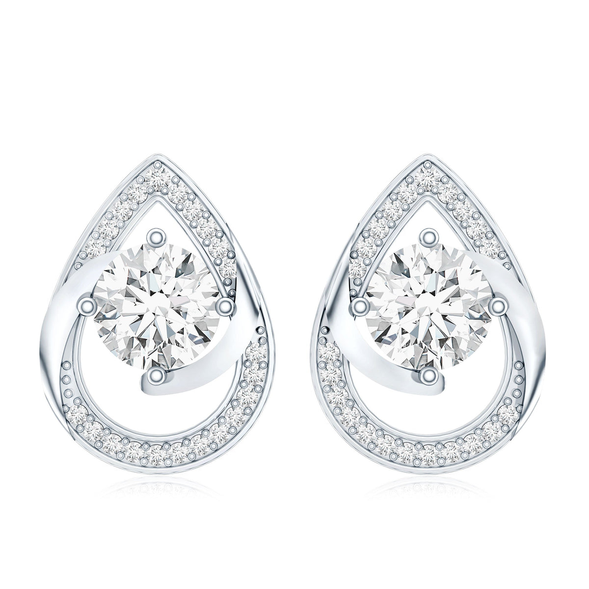 Certified 6 MM Lab Grown Diamond Teardrop Stud Earrings