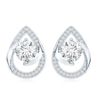 Certified 6 MM Lab Grown Diamond Teardrop Stud Earrings