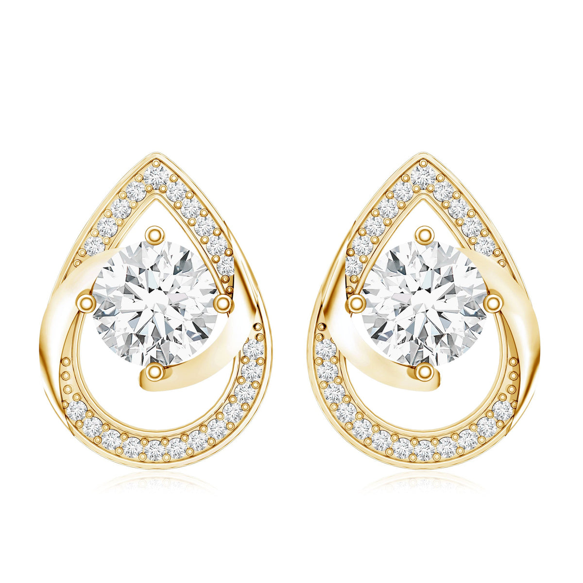 Certified 6 MM Lab Grown Diamond Teardrop Stud Earrings