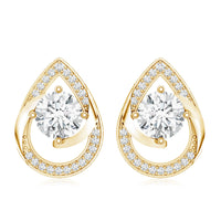 Certified 6 MM Lab Grown Diamond Teardrop Stud Earrings