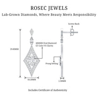 Certified Lab Grown Diamond Dangle Long Earrings