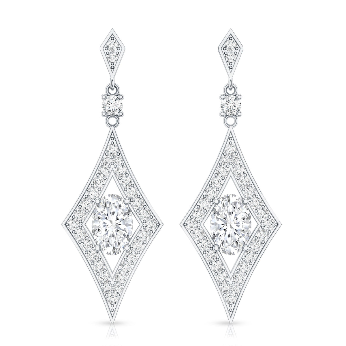 Certified Lab Grown Diamond Dangle Long Earrings