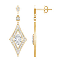 Certified Lab Grown Diamond Dangle Long Earrings