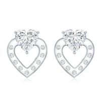 6 MM Lab Grown Diamond Heart Studs For Her