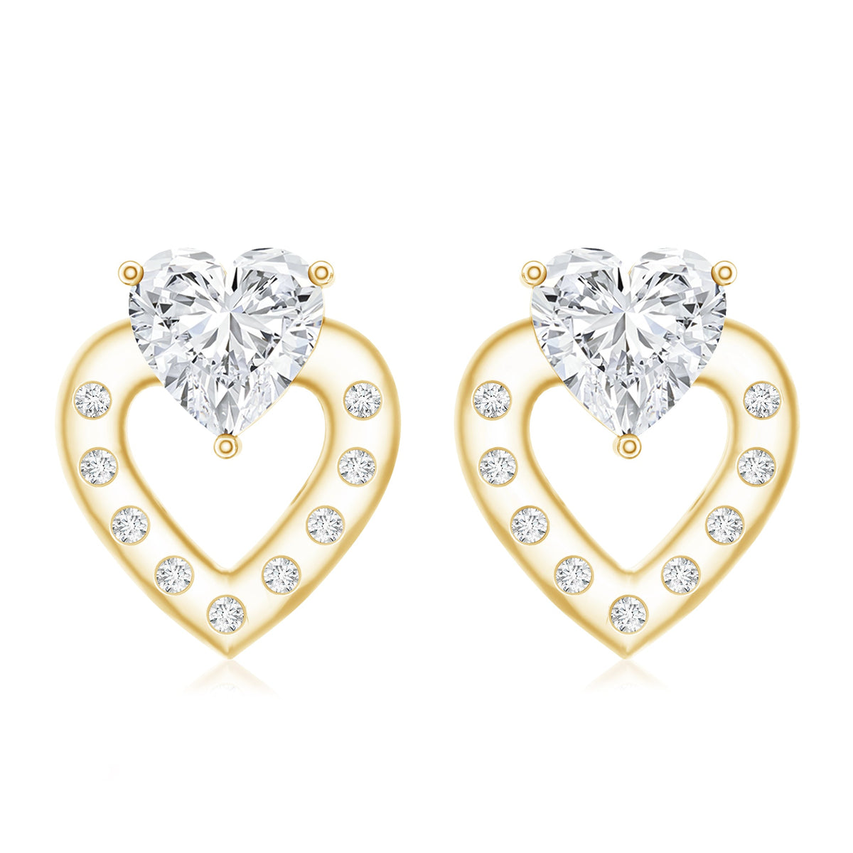 6 MM Lab Grown Diamond Heart Studs For Her