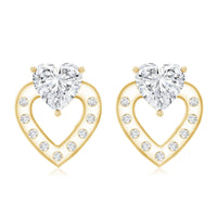 6 MM Lab Grown Diamond Heart Studs For Her
