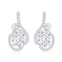 Certified 6X8 MM Oval Lab Grown Diamond Designer Stud Earrings