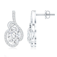 Certified 6X8 MM Oval Lab Grown Diamond Designer Stud Earrings