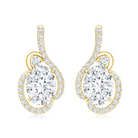 Certified 6X8 MM Oval Lab Grown Diamond Designer Stud Earrings