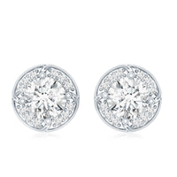 1 Carat Lab Grown Diamond Halo Stud Earrings