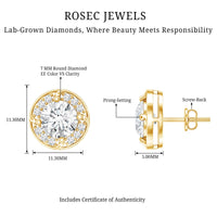 1 Carat Lab Grown Diamond Halo Stud Earrings