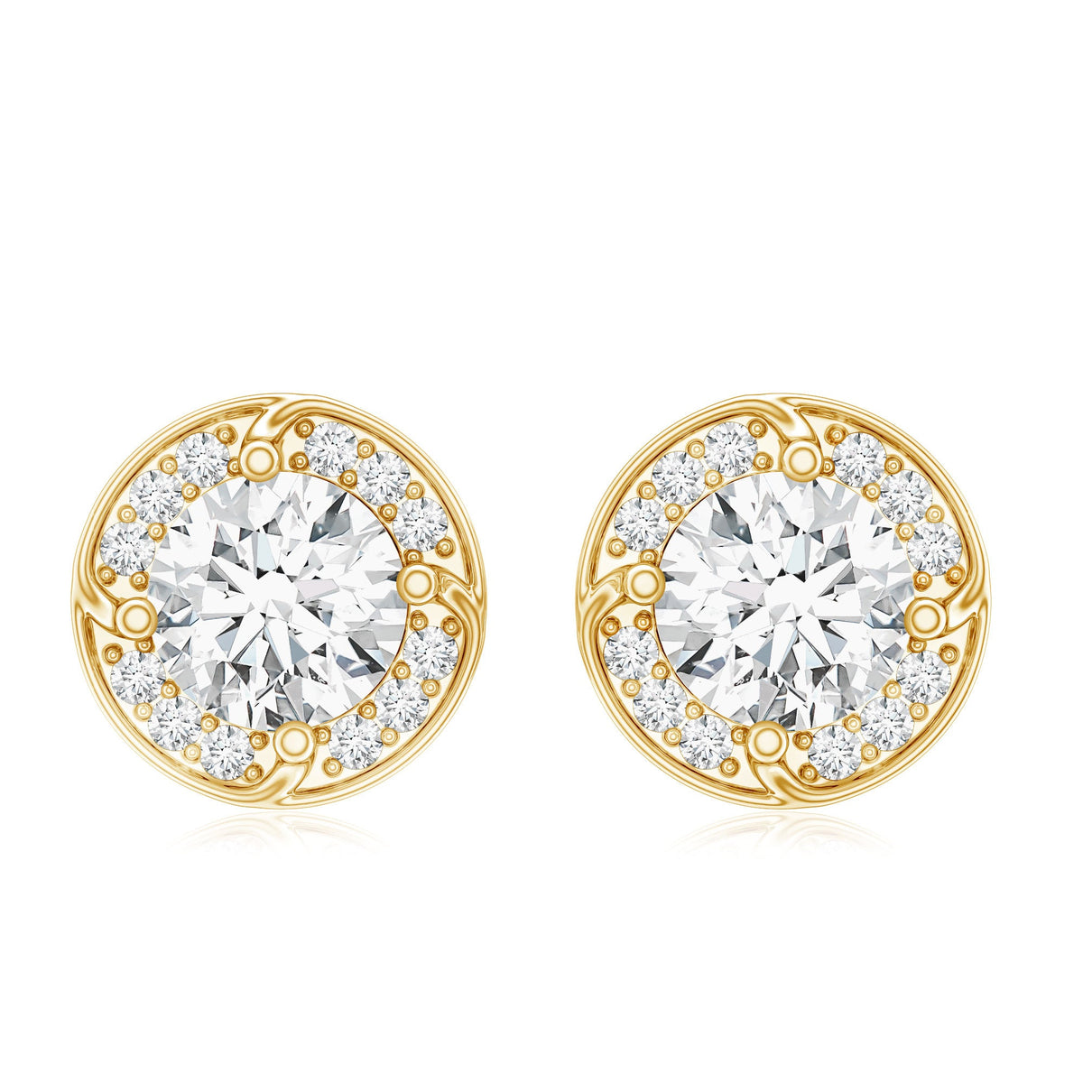 1 Carat Lab Grown Diamond Halo Stud Earrings