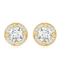 1 Carat Lab Grown Diamond Halo Stud Earrings