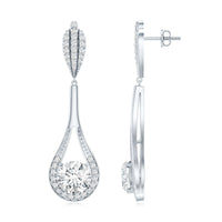 Certified Lab Grown Diamond Long Dangle Earrings