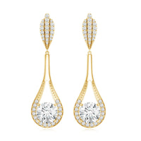 Certified Lab Grown Diamond Long Dangle Earrings