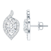 Certified 5X7 MM Oval Lab Grown Diamond Stud Earrings For Women