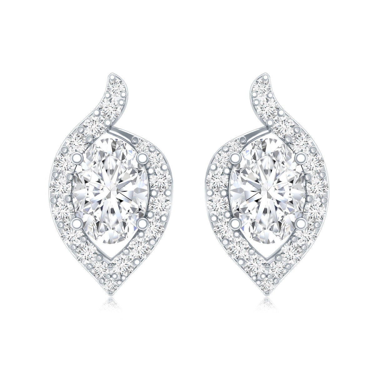 Certified 5X7 MM Oval Lab Grown Diamond Stud Earrings For Women
