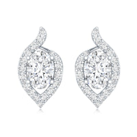 Certified 5X7 MM Oval Lab Grown Diamond Stud Earrings For Women