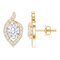 Certified 5X7 MM Oval Lab Grown Diamond Stud Earrings For Women