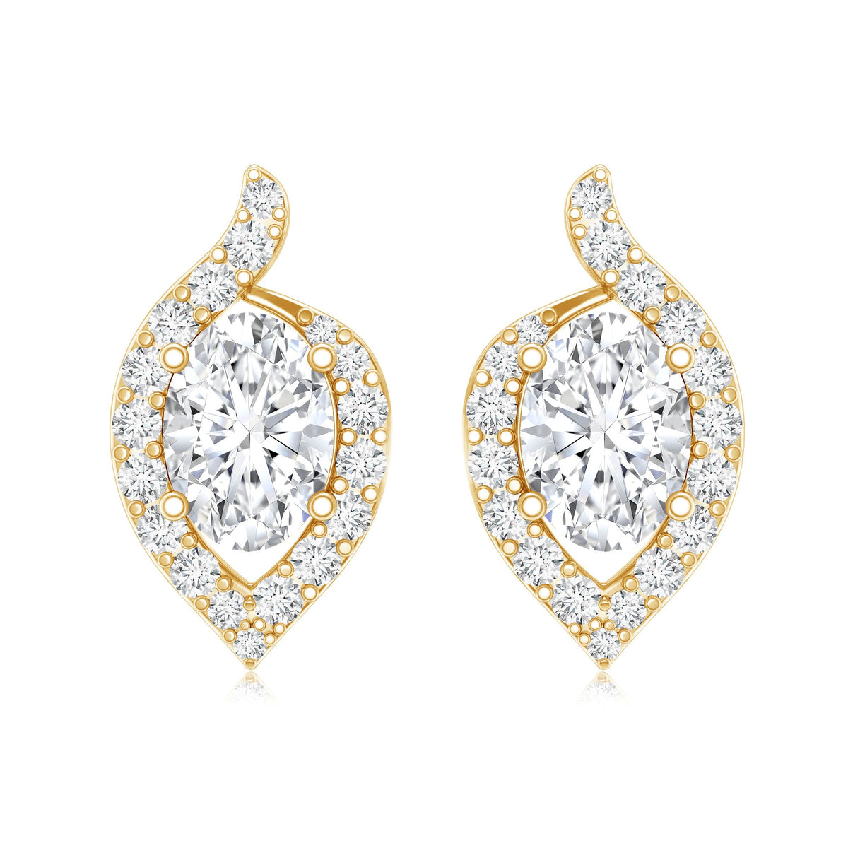 Certified 5X7 MM Oval Lab Grown Diamond Stud Earrings For Women