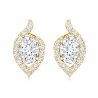 Certified 5X7 MM Oval Lab Grown Diamond Stud Earrings For Women