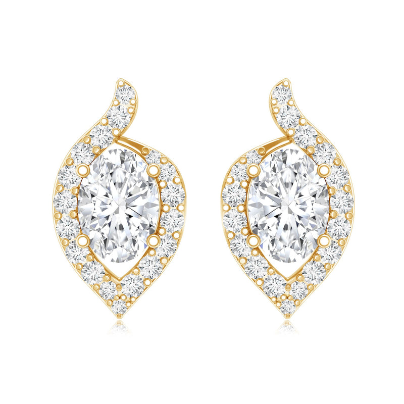 Rosec Jewels 5x7 mm oval lab-grown diamond stud earrings for women, showcasing sparkling gemstone set in elegant earrings