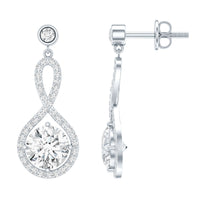 6 MM Lab Grown Diamond Infinity Dangle Earrings For Women