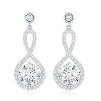 6 MM Lab Grown Diamond Infinity Dangle Earrings For Women