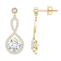 6 MM Lab Grown Diamond Infinity Dangle Earrings For Women