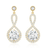 6 MM Lab Grown Diamond Infinity Dangle Earrings For Women