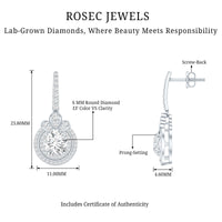Certified Lab Grown Diamond Bridal Wedding Drop Earrings