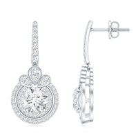 Certified Lab Grown Diamond Bridal Wedding Drop Earrings