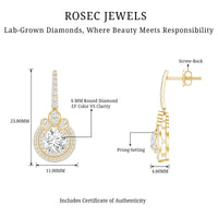 Certified Lab Grown Diamond Bridal Wedding Drop Earrings