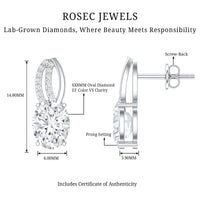 6X8 MM Oval Lab Grown Diamond Designer Studs For Women