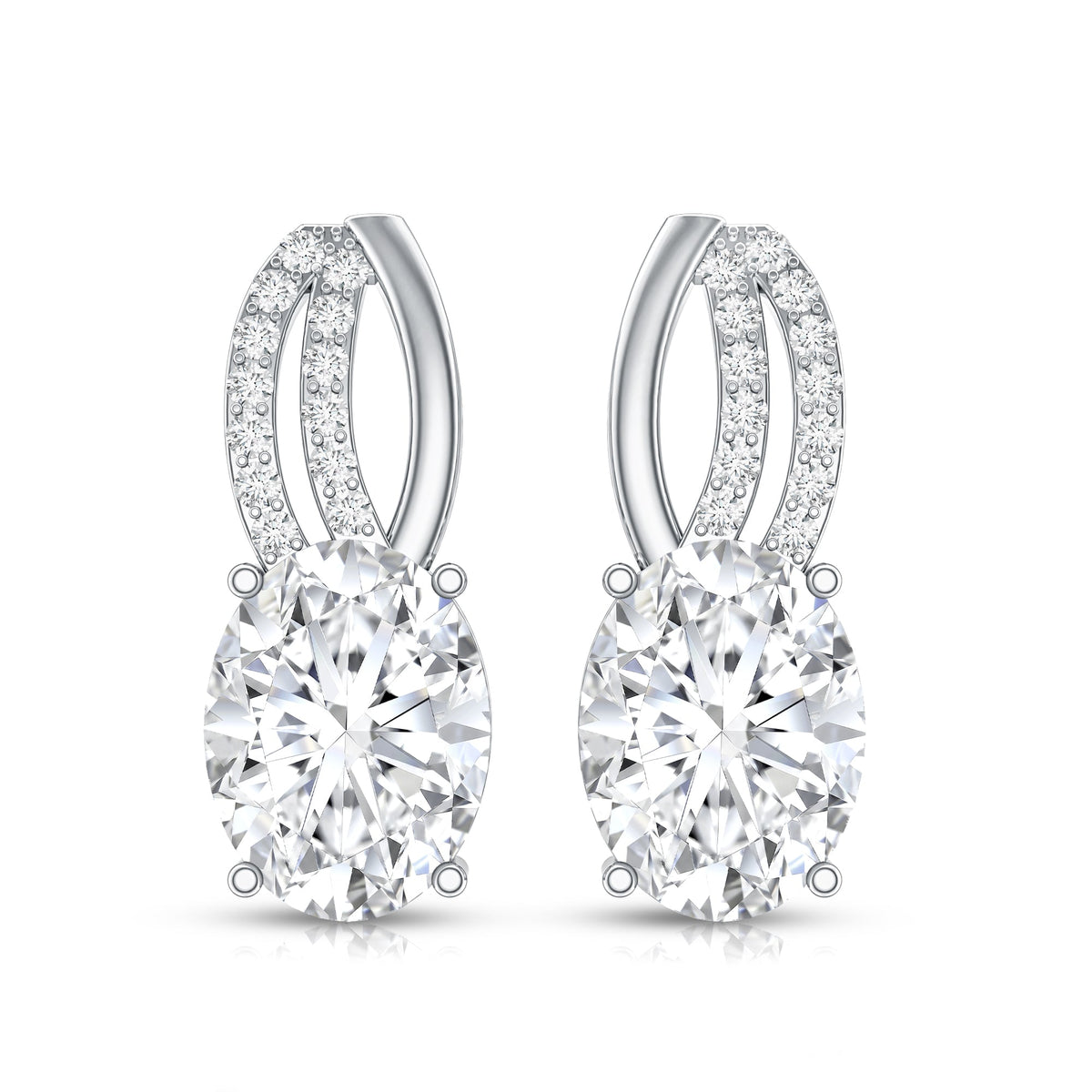 6X8 MM Oval Lab Grown Diamond Designer Studs For Women