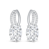 6X8 MM Oval Lab Grown Diamond Designer Studs For Women