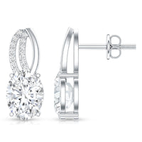 6X8 MM Oval Lab Grown Diamond Designer Studs For Women