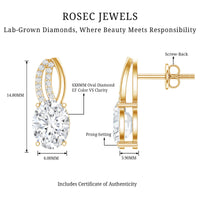 6X8 MM Oval Lab Grown Diamond Designer Studs For Women