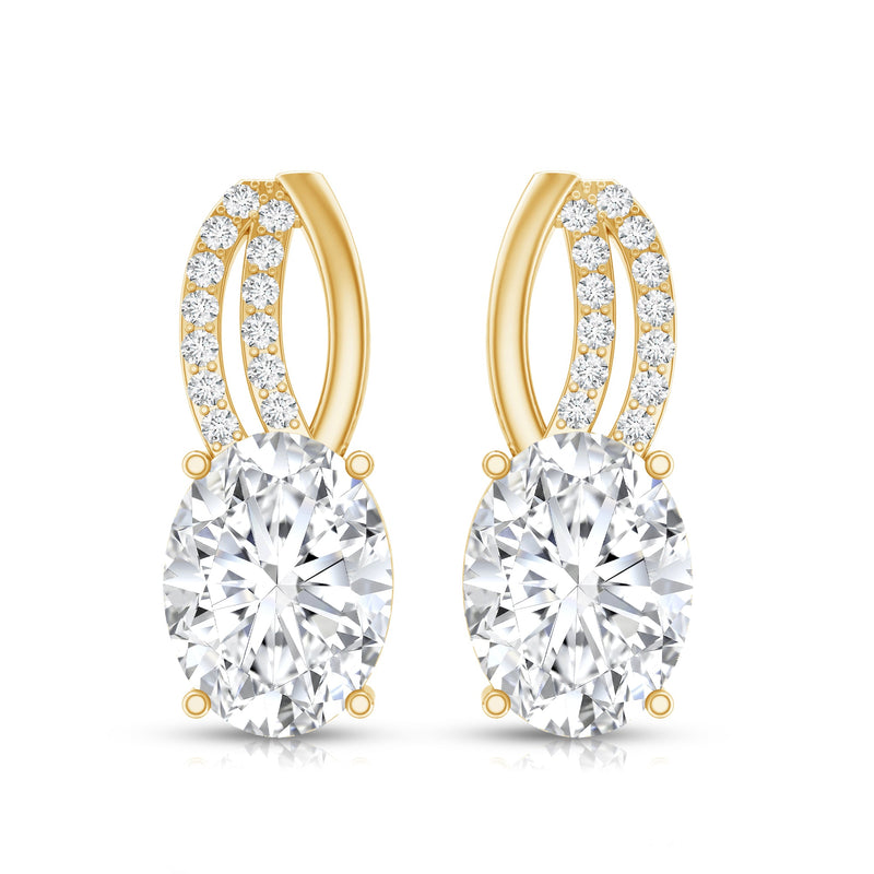 Rosec Jewels 6x8 mm oval lab-grown diamond earrings for women, designer stud earrings with sparkling oval diamonds.
